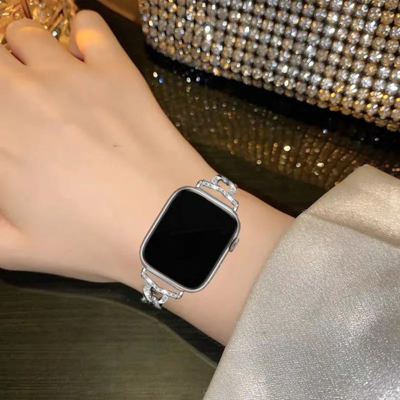 NEW Luxury adjustable Strap Chain Stainless Band For Apple Watch - Picture 2 of 7